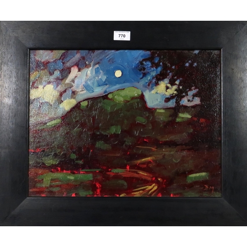 770 - DONALD MACLEOD (SCOTTISH 1956-2018)HUNTERS MOONOil on board, signed lower right, 34 x 44cmTitle insc... 