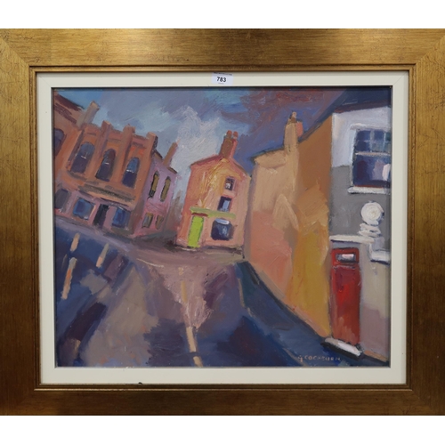 783 - GORDON COCKBURN (SCOTTISH 1944-2022)STREET VIEWOil on canvas, signed lower right, 50 x 60cmSigned ve... 