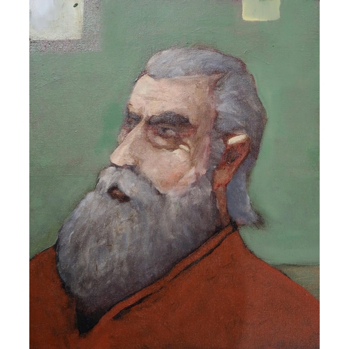 804 - DONALD MACLEOD (SCOTTISH 1956-2018)PORTRAITOil on board, 30 x 25cmTogether with a similar by the sam... 