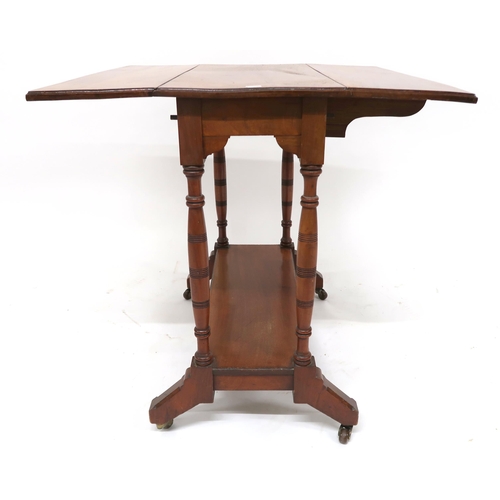 13 - A lot to include Victorian mahogany two tier window table, 74cm high x 75cm diameter and a pine drop... 