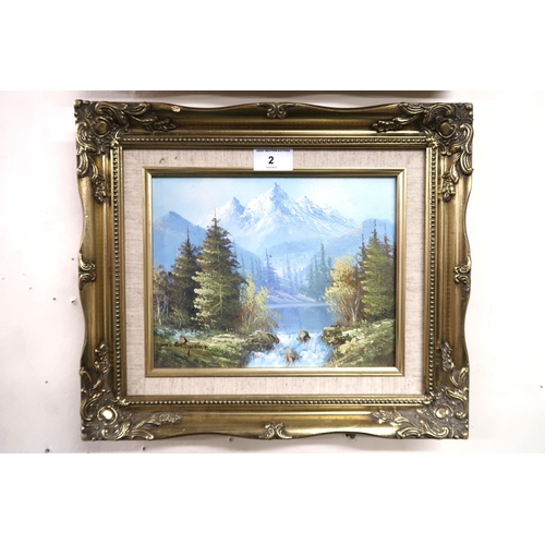 2 - A lot of four gilt framed oils on canvas (4)