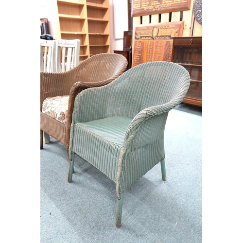 55 - A lot of two assorted Lloyd loom bedroom chairs and three 20th century painted dining chairs (5)