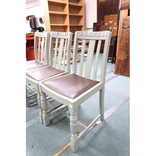 55 - A lot of two assorted Lloyd loom bedroom chairs and three 20th century painted dining chairs (5)