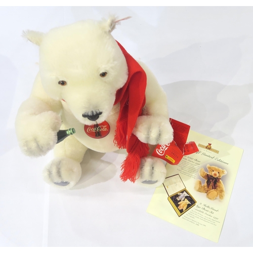 A Steiff Coca Cola Polar Bear with white tag no. 04016 limited edition of 10 000 boxed together