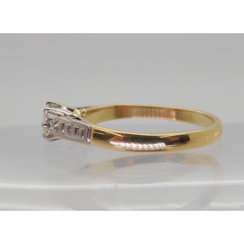 565 - A classic 18ct gold diamond solitaire of estimated approx 0.33cts, finger size m, weight 2.2gms