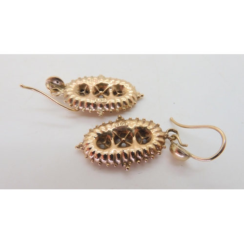 580 - A pair of 9ct gold Victorian earrings, together with five other pairs one pair set with coral, weigh... 