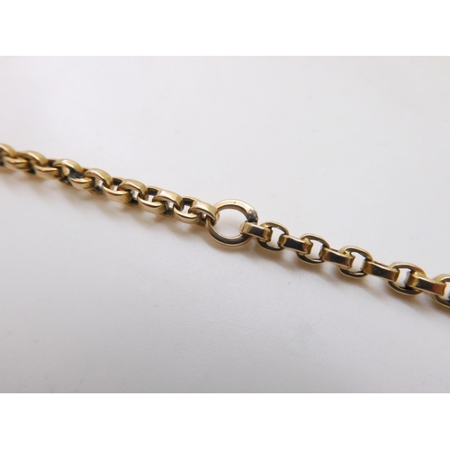 583 - A bright yellow metal belcher style chain, length approx 135cm, weight approx 38.4gms 