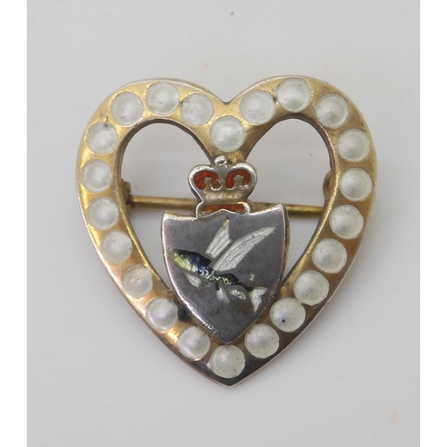 673 - A silver Charles Horner Sweetheart brooch for HMS Flying Fish (ship launched 1944) stamped STG with ... 