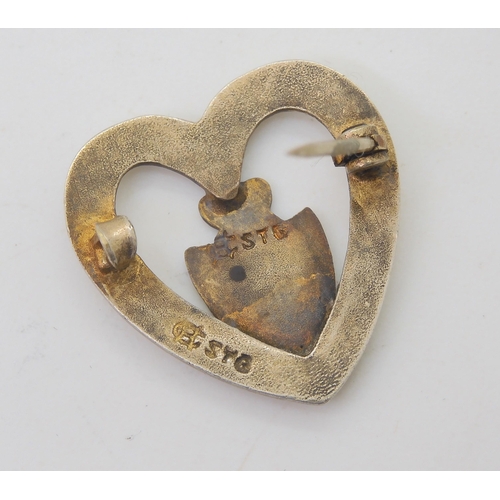 673 - A silver Charles Horner Sweetheart brooch for HMS Flying Fish (ship launched 1944) stamped STG with ... 