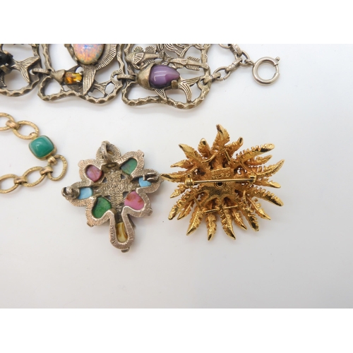 693 - An early Butler & Wilson fish bracelet, a Sarah Coventry brooch, a Miracle pendant and other ite... 