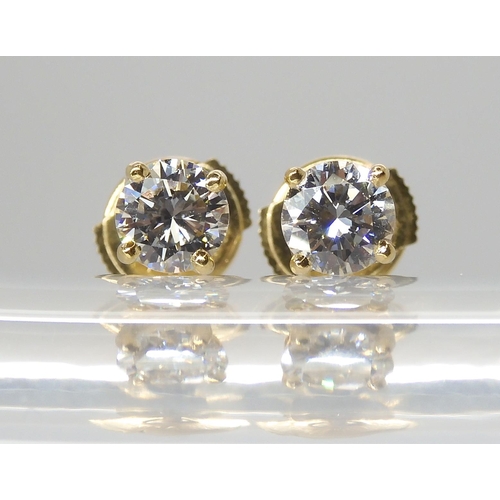 2798 - FRENCH DIAMOND EAR STUDSmounted in 18ct gold, with the French eagle's head hallmark, each stud is es... 