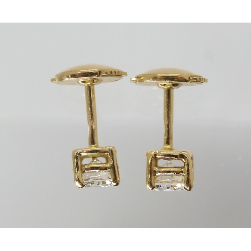 2798 - FRENCH DIAMOND EAR STUDSmounted in 18ct gold, with the French eagle's head hallmark, each stud is es... 