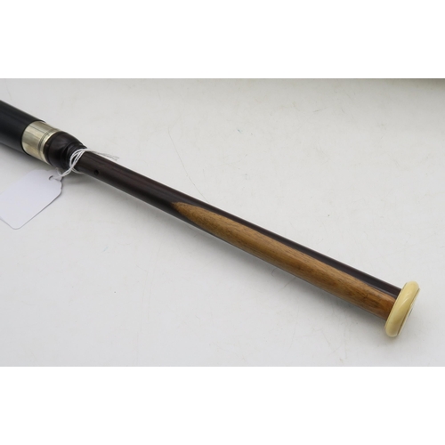 457 - DAVID GLEN & SONS cocuswood chanter with ivory bottom circa 1920 and a nickel mounted blackwood ... 