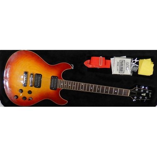 454 - Fender Esprit electric guitar Japan circa 1985 in cherry burst serial number 40300609 together with ... 