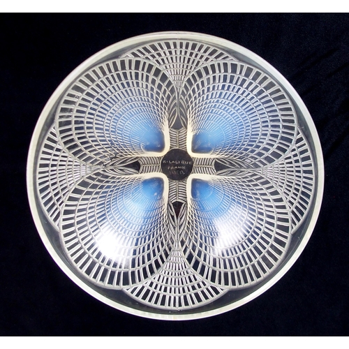 2200 - LALIQUE COQUILLES OPALESCENT AND CLEAR GLASS BOWLdecorated with shells, wheel cut signature and numb... 