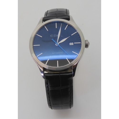 2906 - A GENTS EBEL CLASSIC 100 AUTOMATICin stainless steel with exhibition back, with black dial, silver c... 