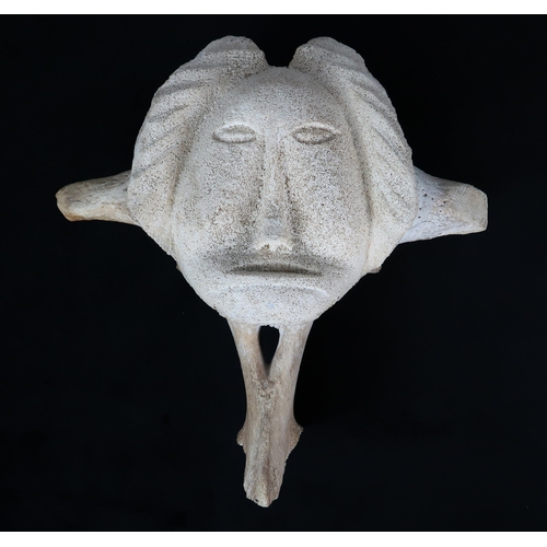 2954 - A 20TH CENTURY INUIT FIGURATIVE CARVINGBone, indistinctly inscribed on base, 33cm (13