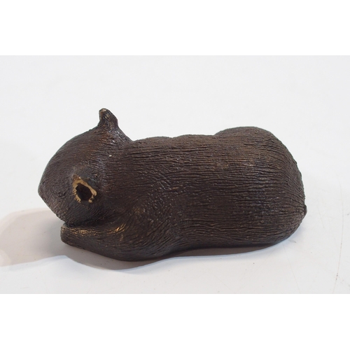 An Australian bronze model of a sleeping wombat, signed Mary Michelmore ...