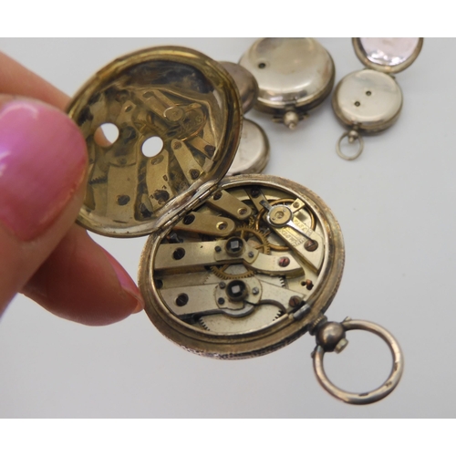 557 - Two silver cased pocket watches, British Watch Co and John Forrest, four silver fob watches two with... 