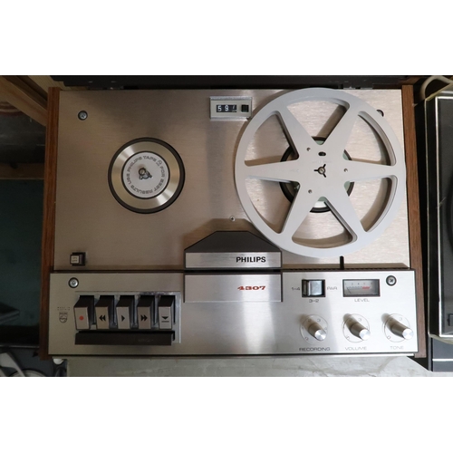 A lot comprising Philips stereo turntable and Philips 4 track 4307 reel to reel  tape recorder (2)