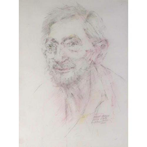 2983 - JOYCE GUNN CAIRNS MBE (SCOTTISH b.1948)EDWIN MORGAN - SCOTTISH MAKARPencil and crayon, signed lower ... 