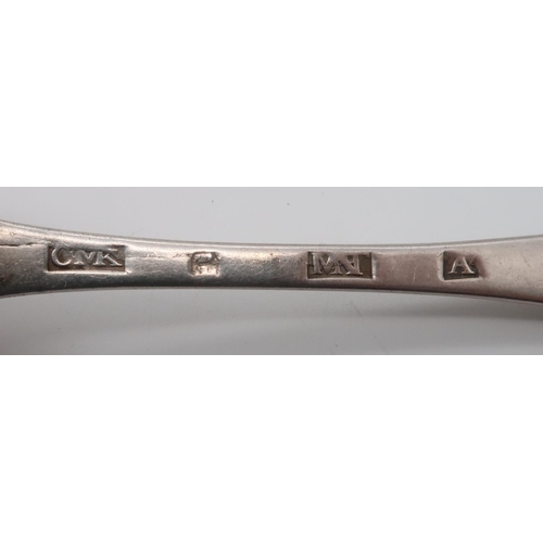 413 - A George III silver basting spoon, by Richard Crossley, London 1797, in the Old English pattern, a S... 