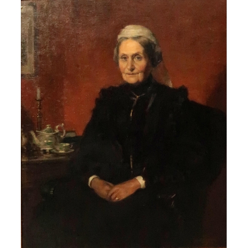 805 - A.P.DIXON Lady seated,three quarter length, portrait, signed, oil on canvas, dated, 1906 60 x 50cm... 