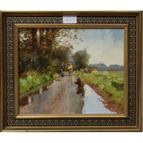 820 - G.M.LIND Arnprior, Stirling Road, oil on board, 24 x 33cm, JOHN HASKINS Rain St Pauls, Waldon, ... 