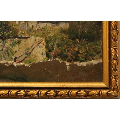 825 - J.G.WHITE Capri, signed, oil on panel, dated, (18)84, 17 x 27cm