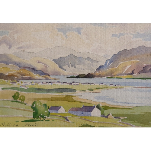 837 - PHYLLIDA MEAD Ullapool, signed, watercolour, 17 x 24cm and a group of prints and watercolours (... 