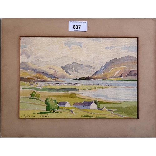 837 - PHYLLIDA MEAD Ullapool, signed, watercolour, 17 x 24cm and a group of prints and watercolours (... 