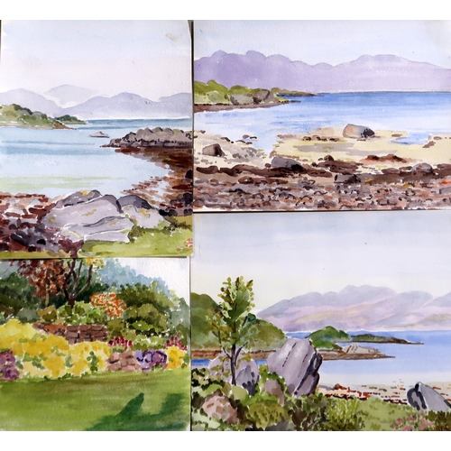 837 - PHYLLIDA MEAD Ullapool, signed, watercolour, 17 x 24cm and a group of prints and watercolours (... 