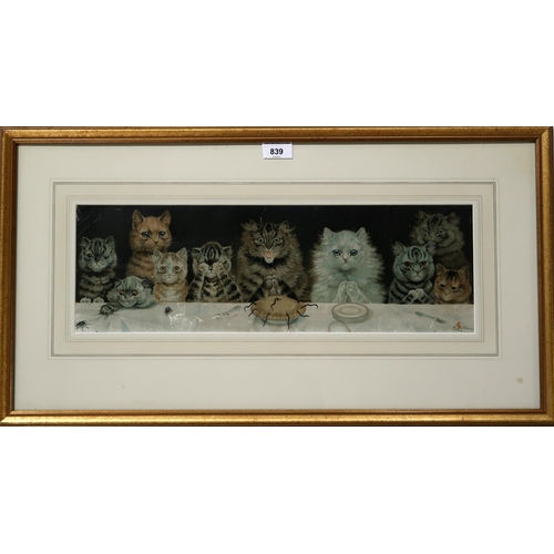 839 - AFTER LOUIS WAIN What we are about to receive, print, 16 x 50cm