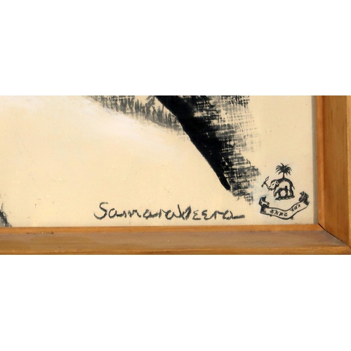 857 - SAMARA VEERA FALCONCharcoal, signed lower right, 59 x 39cmTogether with a similar by the same hand, ... 