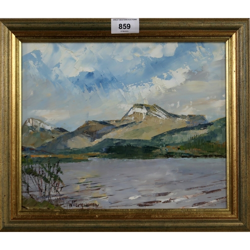 859 - WILLIAM FERGUSON (SCOTTISH)BEN LOMOND FROM ROSS PRIORYOil on board, signed lower left, 23 x 28cm... 