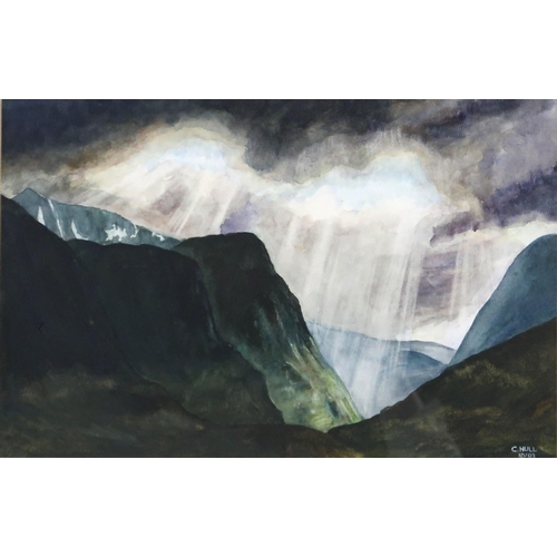 871 - SCOTTISH SCHOOLVIEW OF GLEN COEWatercolour, signed lower right 'C.Hull', 27 x 42cm... 