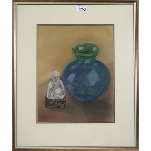 889 - DORIS MCNEIL (CONTEMPORARY SCHOOL)THE HAPPY BUDDHAPastel on paper, signed lower right, 35 x 27cmTitl... 