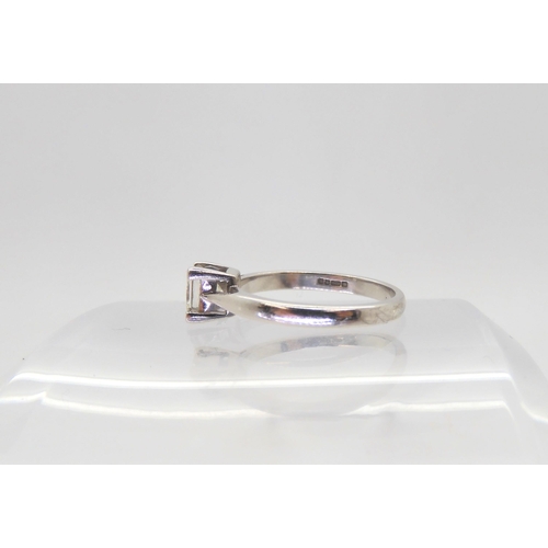 657 - An 18ct white gold princess cut diamond ring the diamond is estimated approx at 0.70ctsin classic fo... 