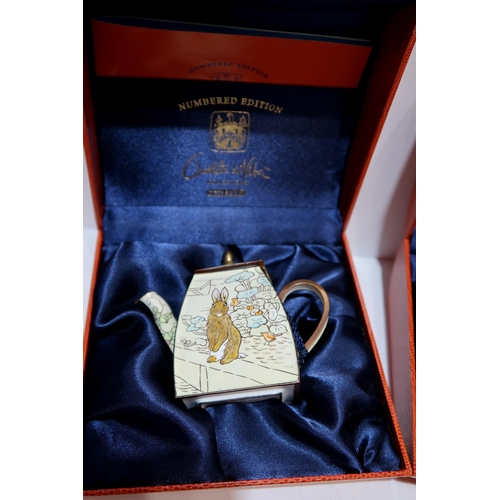 Six Charlotte di Vita Trade plus Aid Peter Rabbit themed enamel