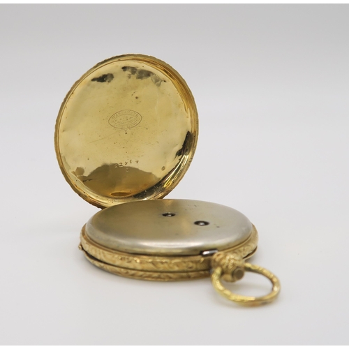 605 - A k18 pocket watch the dial signed G. Lannier Geneve, diameter 4.1cm, weight including mechanism and... 