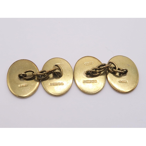 606 - A pair of 9ct gold monogrammed cufflinks hallmarked Birmingham 1849, and one large and three small 9... 