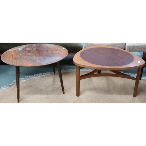 100 - A mid 20th century teak Nathan coffee table, 43cm high x 76cm diameter and another mid 20th century ... 