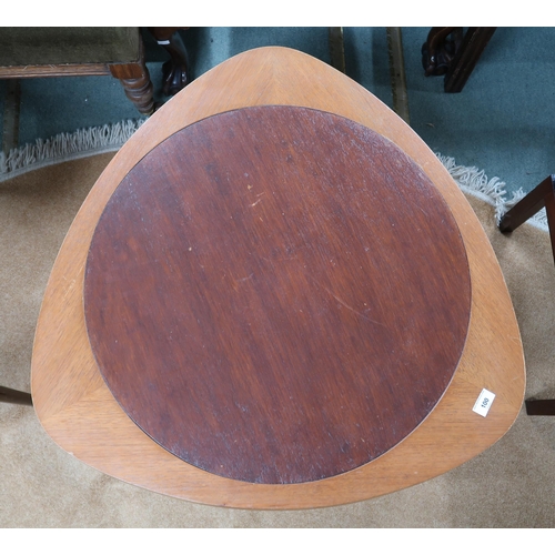 100 - A mid 20th century teak Nathan coffee table, 43cm high x 76cm diameter and another mid 20th century ... 