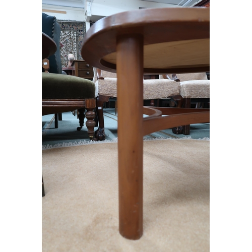 100 - A mid 20th century teak Nathan coffee table, 43cm high x 76cm diameter and another mid 20th century ... 