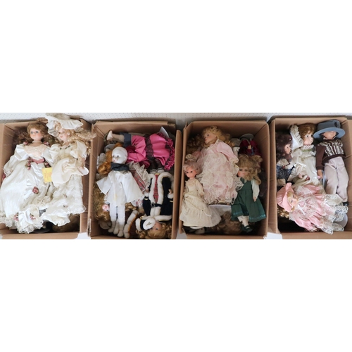 119 - A lot of four boxes of assorted dolls (4)