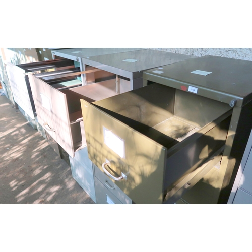 140 - A lot of three assorted steel filing cabinets (3)