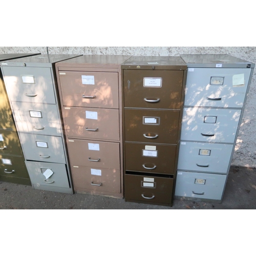 141 - A lot four assorted filing cabinets with three steel and one wooden (4)