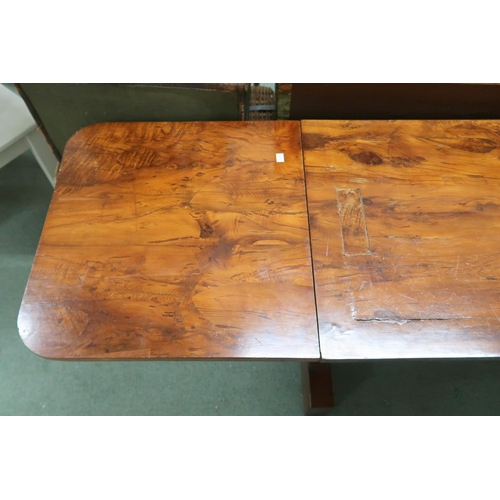 149 - A 20th century refectory style drop end banquet table, 75cm high x 140cm long (243cm long extended) ... 