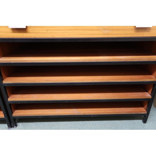 165 - A 20th century plan chest with long drawer over four open shelves, 98cm high x 122cm wide x 92cm dee... 