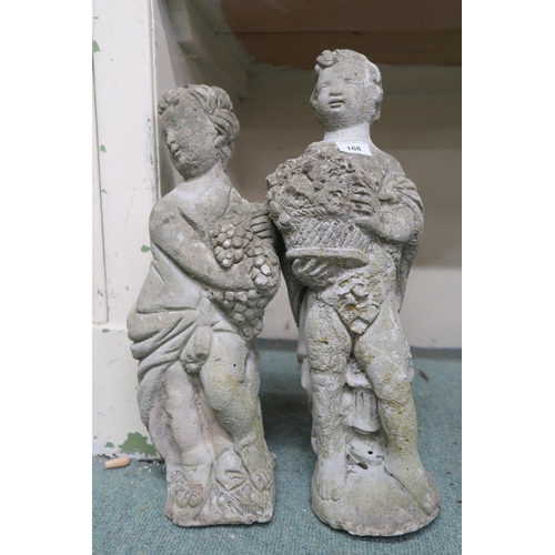 168 - A lot of two assorted composite stone figural garden statues (2)